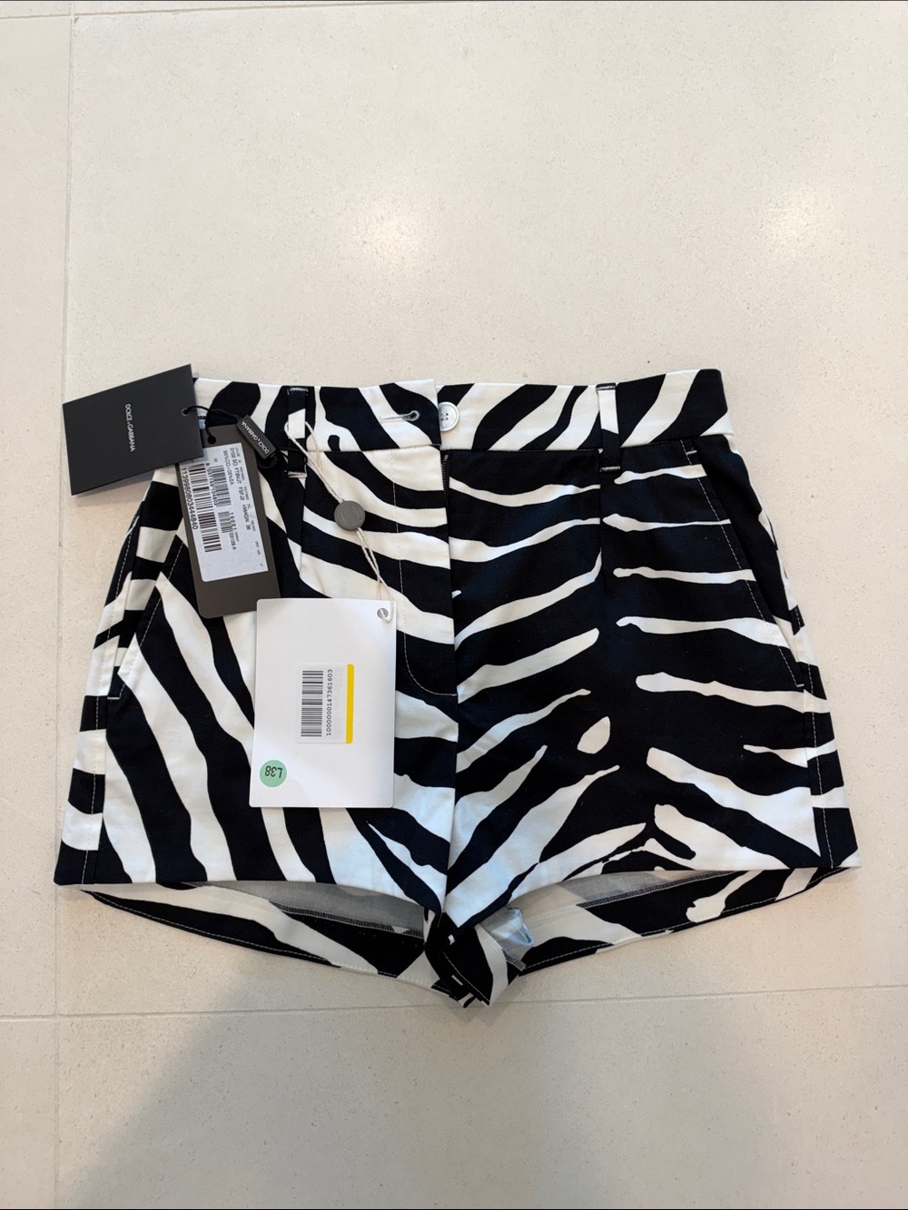 New W/tag Dolce and Gabbana Zebra Print High-Rise Women's Shorts - size 36